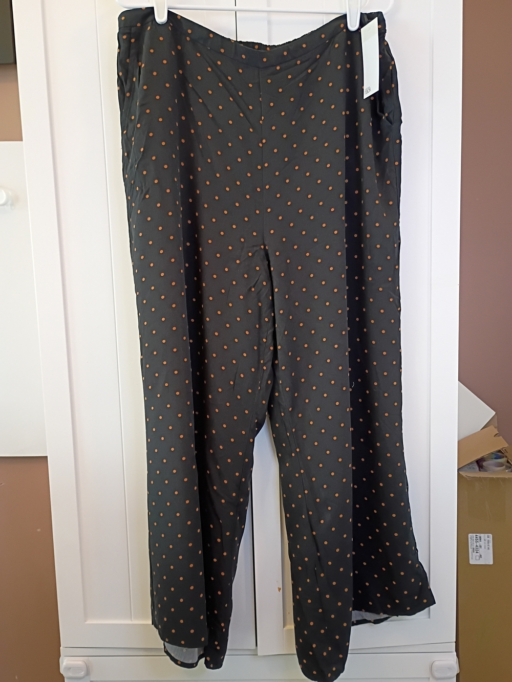 Nordstrom Rack Black Capris with Gold Polka Dots